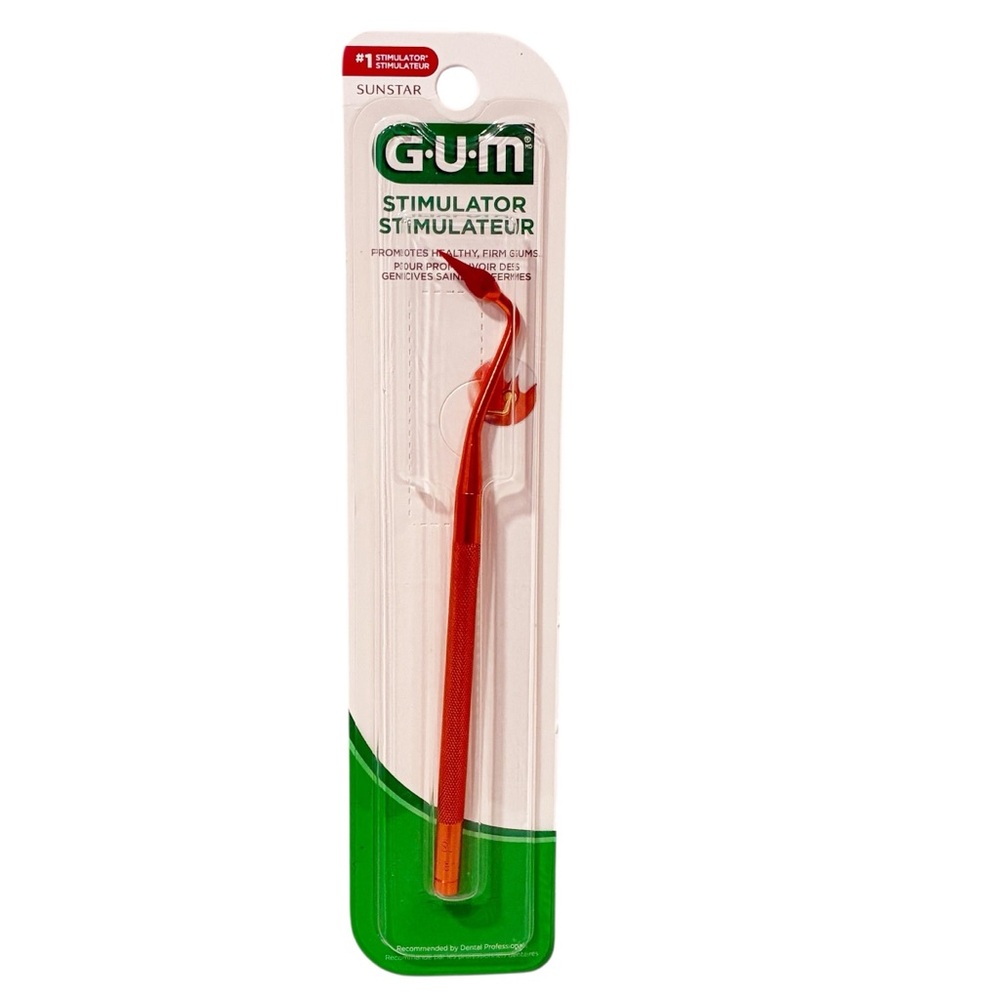 GUM Stimulator Permanent Handle with Rubber Tip Precision Control NEW‎